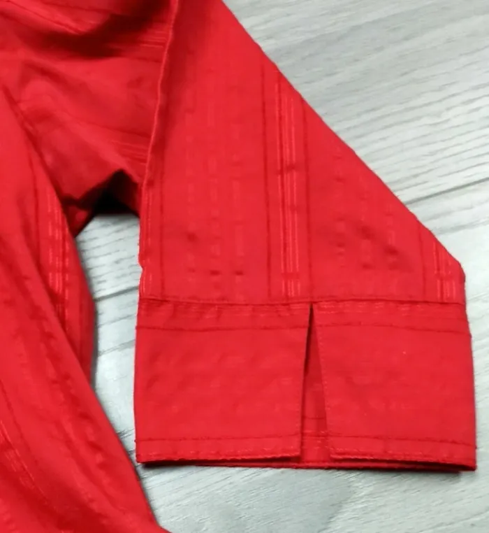 Chemise rouge manches 3/4 40 L Kiabi - photo numéro 3