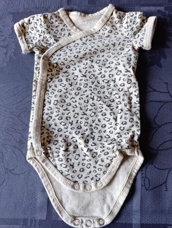 Bodie beige et noir, manches courtes, Sweet and soft, 0 mois 