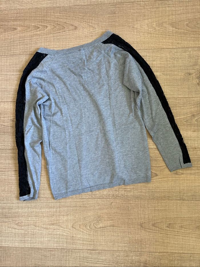 Pull gris et noir à manches longues Morgan taille M état satisfaisant - photo numéro 8