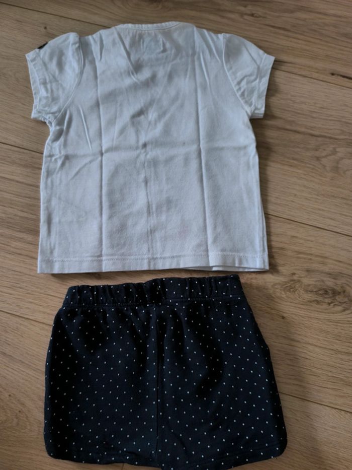 Ensemble t-shirt + short oursonne Elle est où la mer - Taille 12 mois-74cm - photo numéro 4
