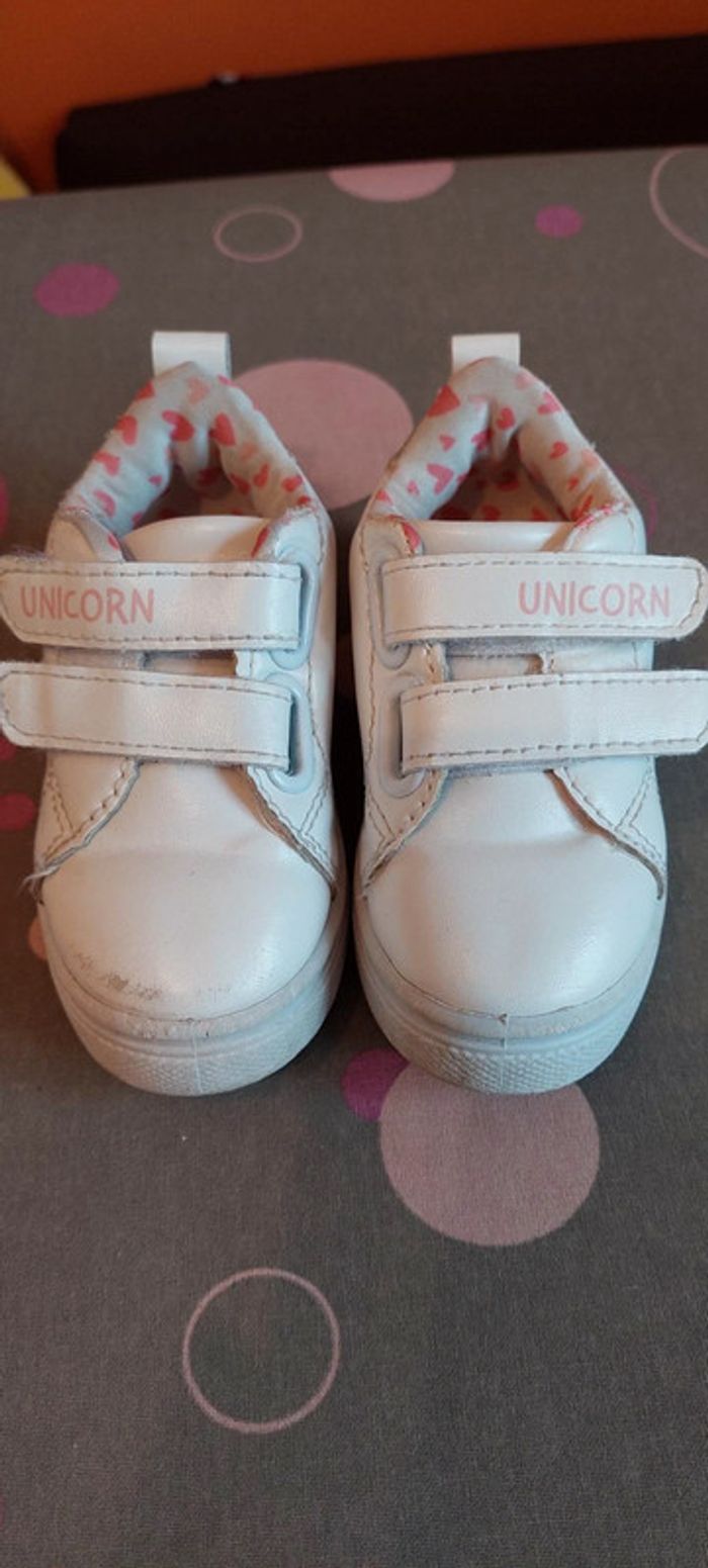 Jolies baskets bébé fille à scratchs In Extenso 19 Unicorn bon état - photo numéro 7