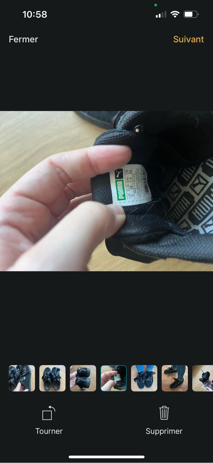 Puma Suède heart noire avec semelle à reflets - photo numéro 2