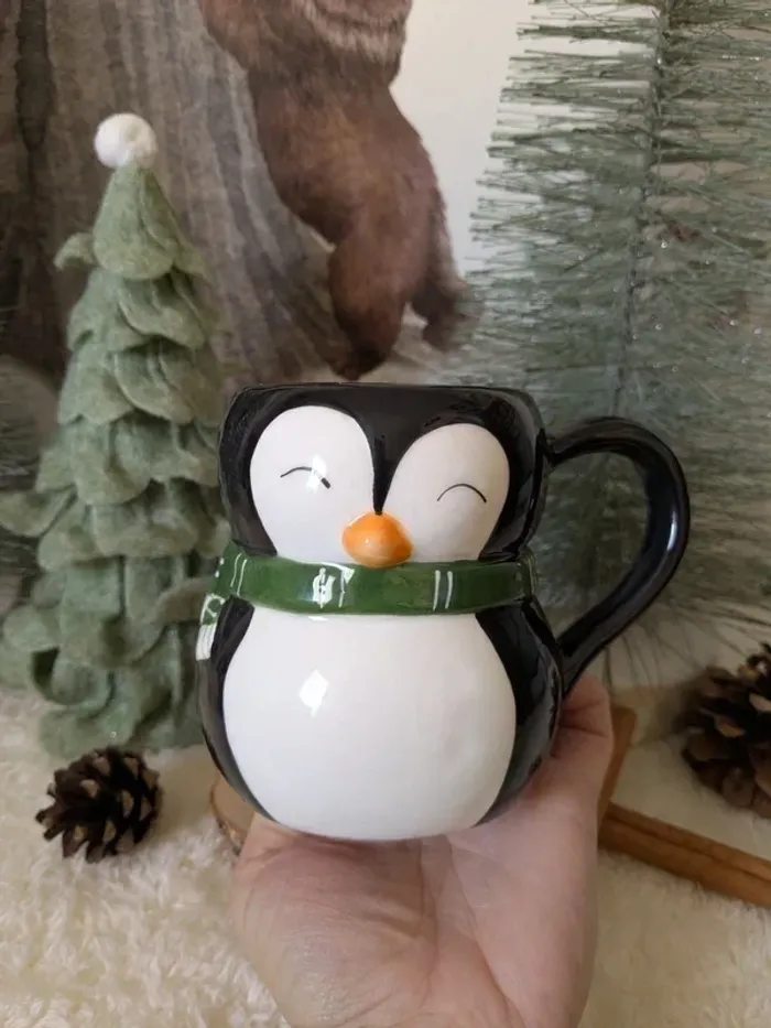 Jolie tasse céramique en forme de pingouin - NEUVE