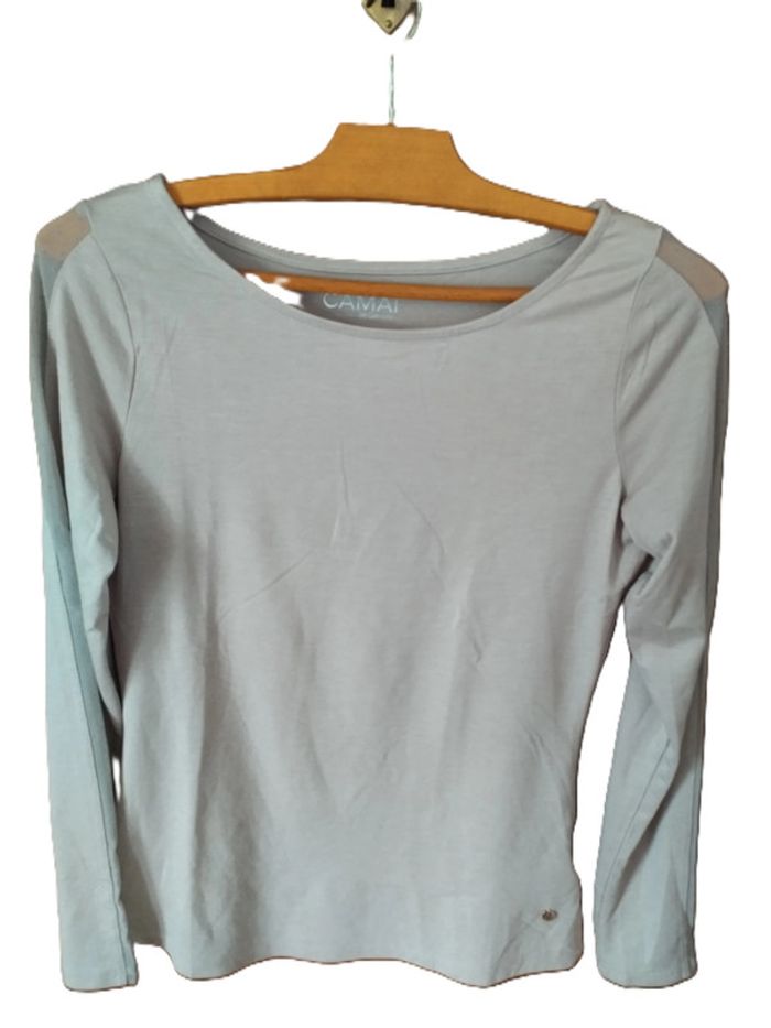 🏼 Tee-shirt - ML - beige - neuf - Taille S - Camaïeu 🏼