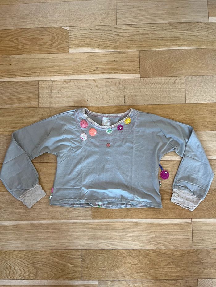 🌿 Crop top de créateur – Manches longues – Esprit roots/baba cool – Taille 38/40 🌿 - photo numéro 5