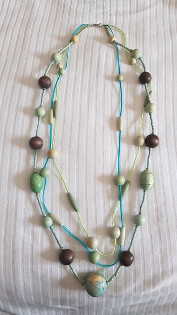 Collier sautoir perles en bois