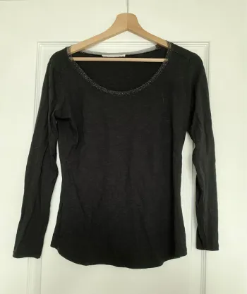 Tshirt manches longues noir Promod