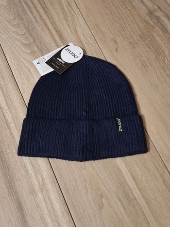 Bonnet hiver tricoté homme adolescent bleu marine