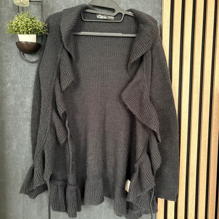 Gilet long gris foncé Cache Cache – Taille 1, à volant - photo numéro 4