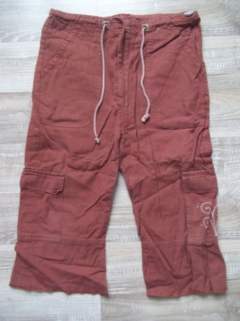 Pantacourt lin marron Kiabi 126 cm