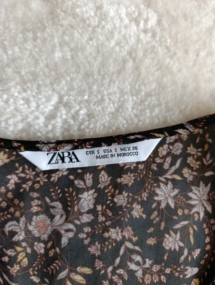 Robe Zara fleuri en voile, légère fluide S style babydoll - photo numéro 6