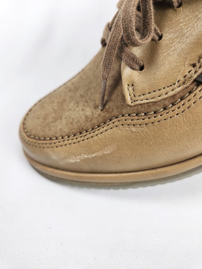 Chaussures Mephisto Femme Cuir Beige Compensées Pointure 37 US 6.5 à Lacets - photo numéro 8