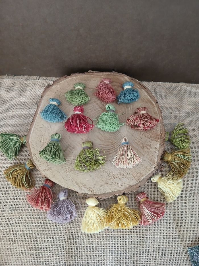 Lot de 20 gros pompons glands multicolore lot 1