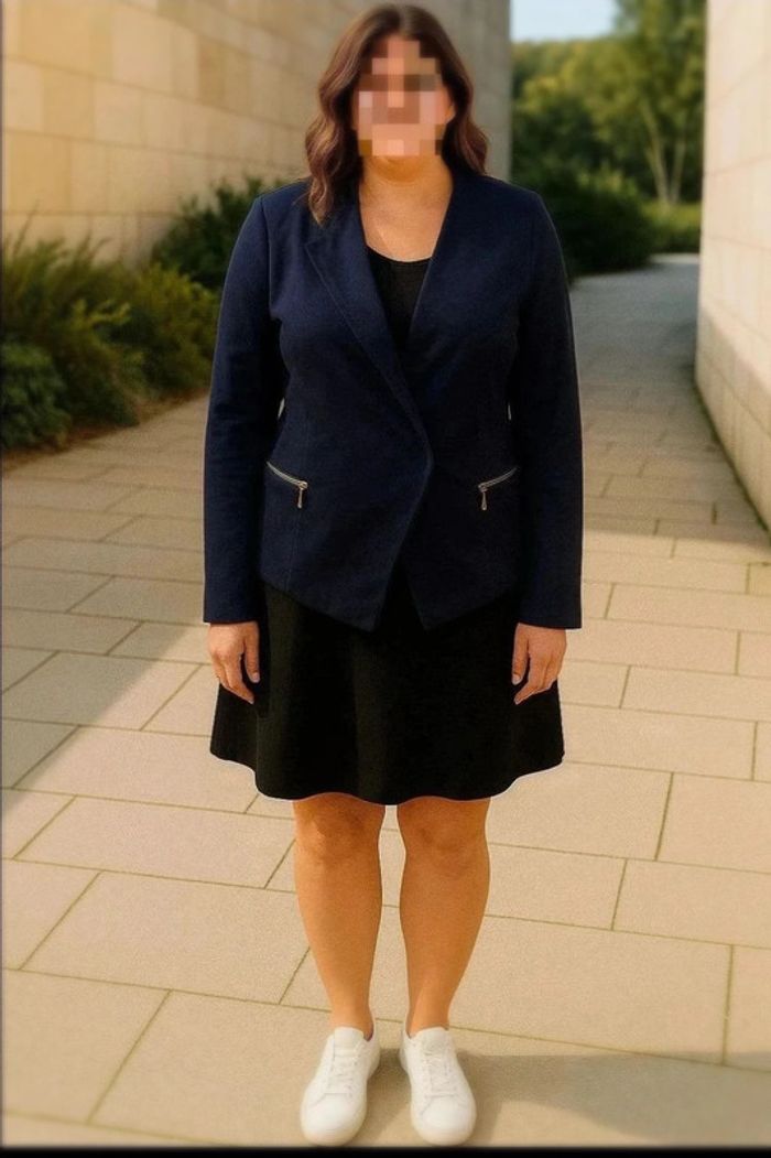 Élégant Blazer Croisé Bleu Marine – Chic & Polyvalent