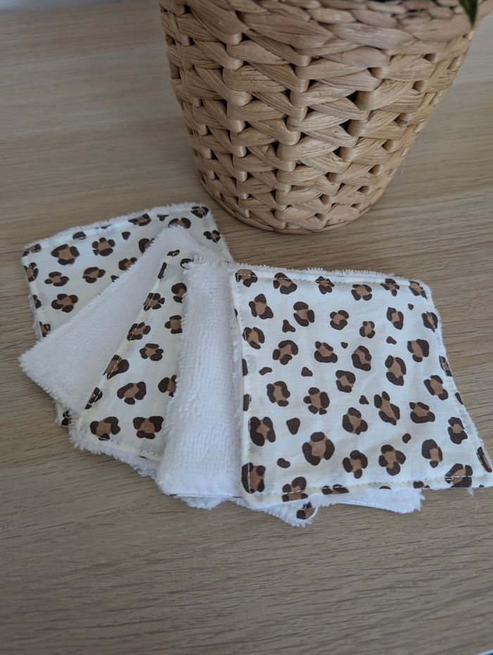Lot de 5 lingettes lavables léopard
