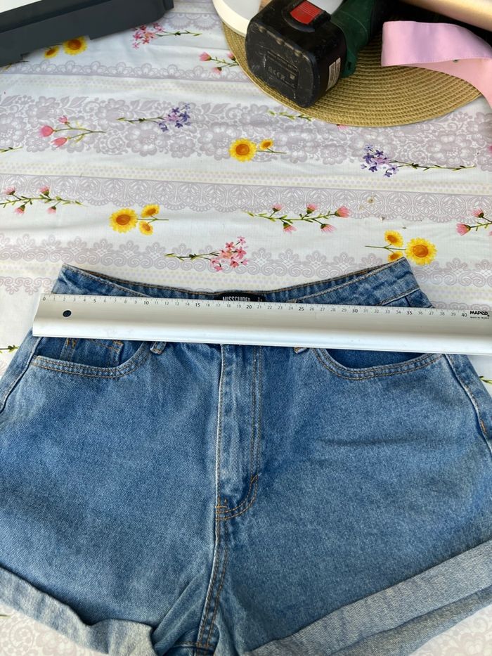 Missguided - Short en jean bleu taille haute 100% coton - photo numéro 2