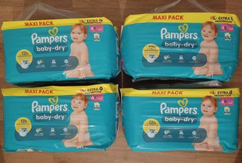 4 Maxipack couches Pampers baby-dry Taille 4+ - pack de 94 couches