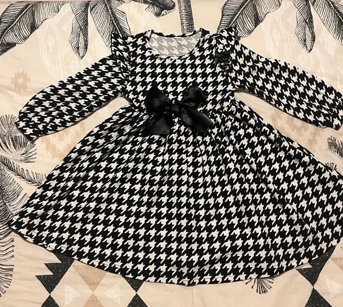 Robe Pied de Poule Noir et Blanche