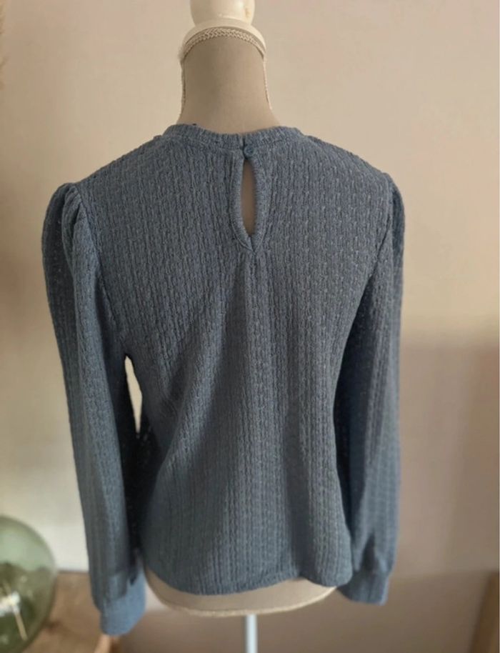 Pull en maille bleu Kiabi taille 38 M - photo numéro 5