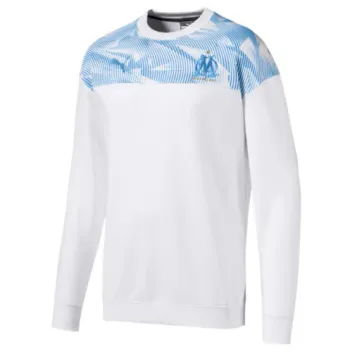 Sweat Football Puma Olympique de Marseille Homme Blanc/Bleu Azur Taille XS Neuf et Authentique 