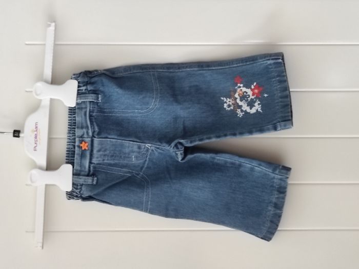 Jean bébé fille 6 mois – taille élastique 👶👖🌸 - photo numéro 2
