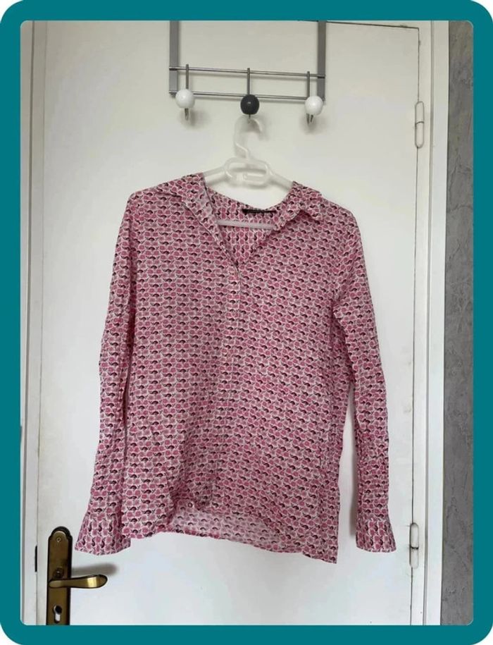 Chemise fleurs rose