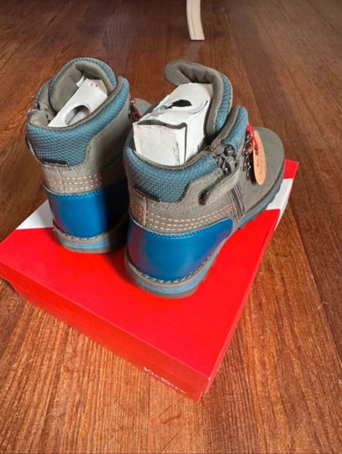 NEUF Chaussures hautes de sport marche randonnée Kickers Kicknature kaki orange 32 - photo numéro 5