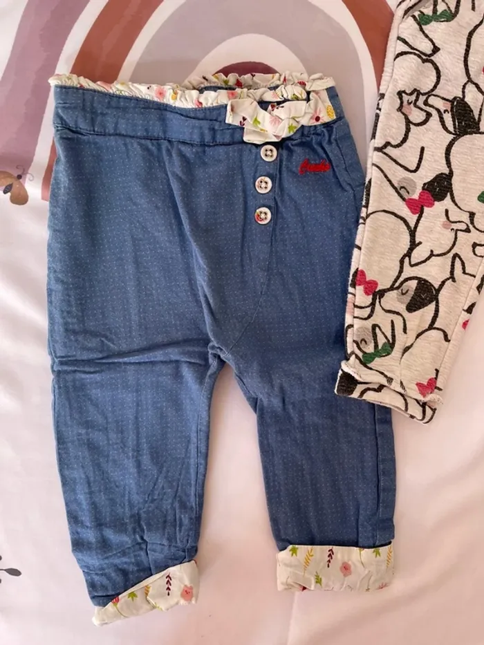 Lot de 2 pantalons bébé fille – Taille 18 mois / 80-81 cm 👖👶 - photo numéro 4