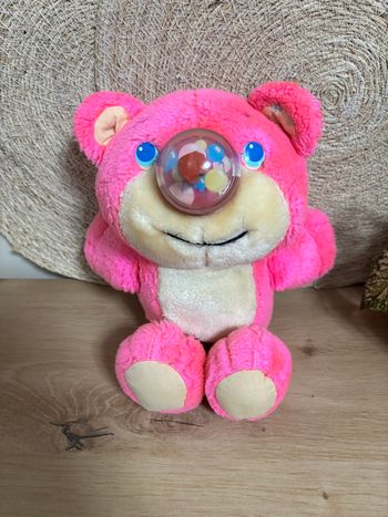 Vintage peluche ours rose nosy bears ballon rouge hasbro 