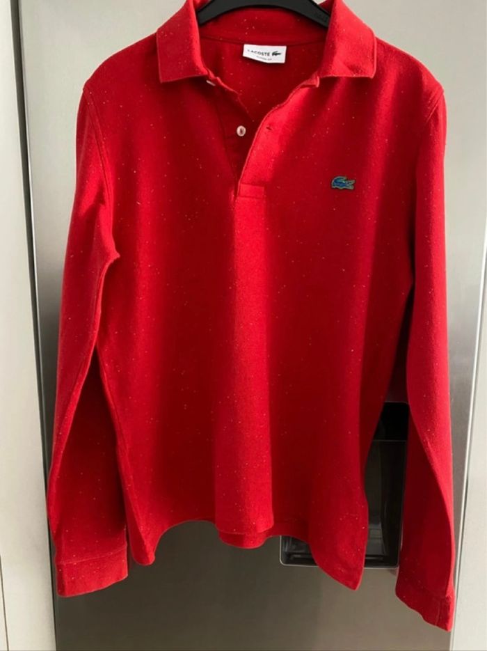 Sweat shirt rouge foncé marque Lacoste - photo numéro 2