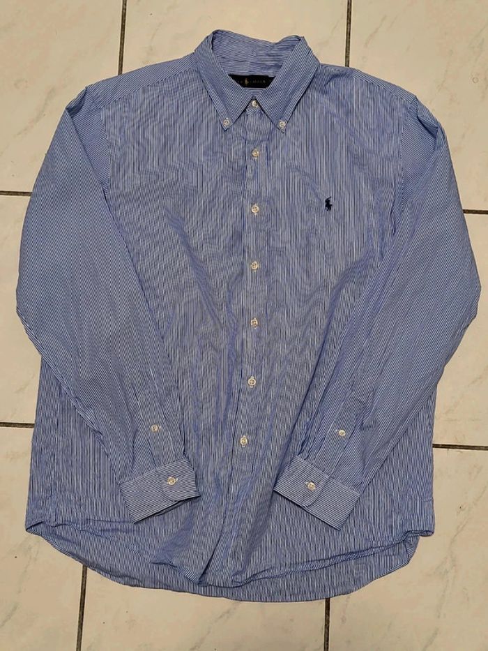 Chemise Ralph Lauren rayée bleue et blanche – Taille XL (équivalent L/XL EU) - photo numéro 8