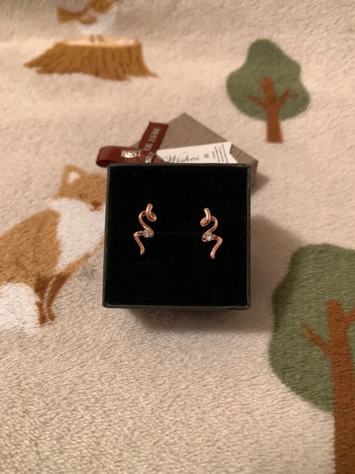 Boucles d’oreilles spirales en plaqué or roses