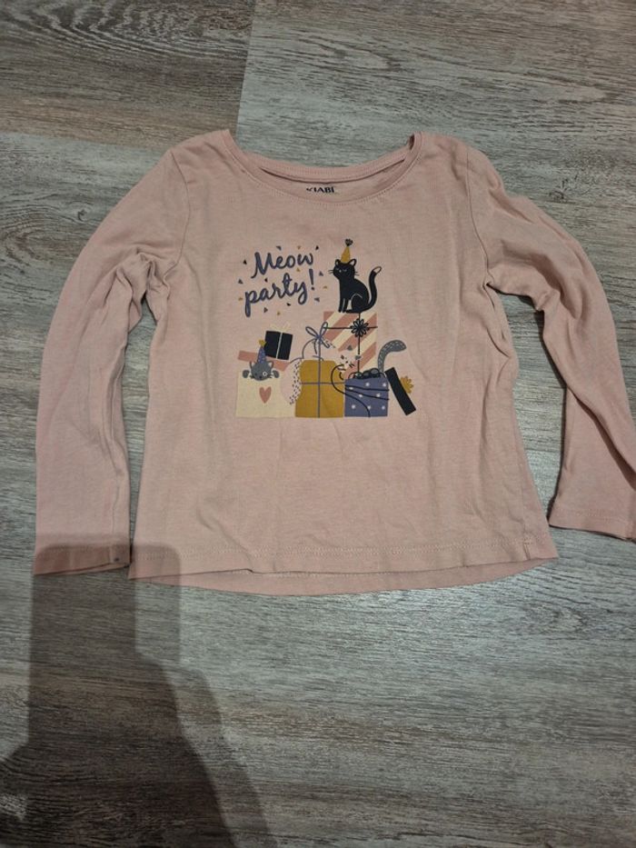 Pantalon gris à pont Obaibi et tee shirt manches longues rose - photo numéro 5