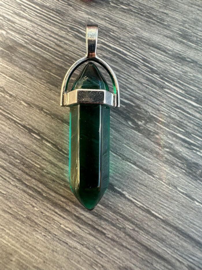 Pendentif pendule en cristal vert - Pierre naturelle - photo numéro 3