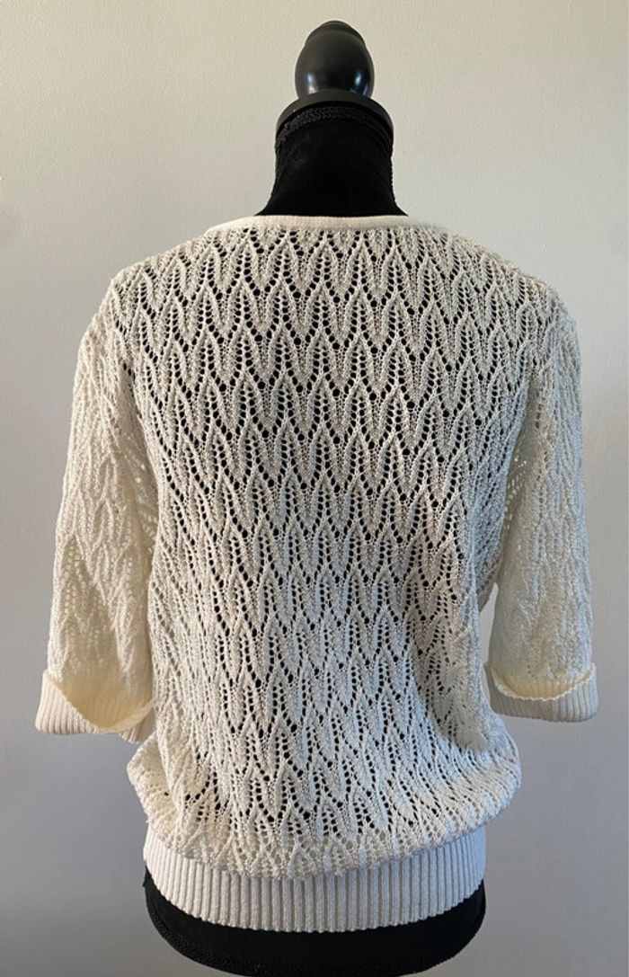 Tee shirt maille vintage crème blanc cassé taille 38 - photo numéro 5