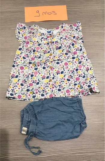 Ensemble 9 mois blouse short