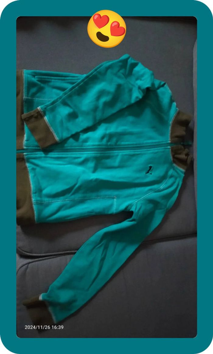 Sweat zip femme puma, tailles S, turquoise, très bon état - photo numéro 2