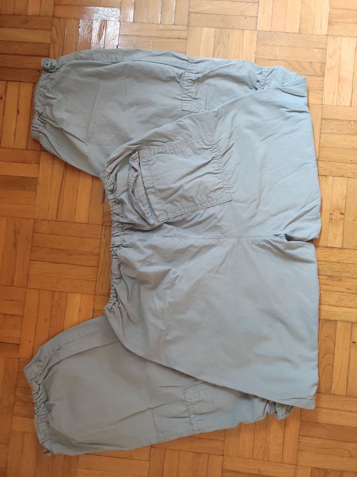 Pantalon cargo parachute kaki clair Zara taille 13-14 ans - photo numéro 3