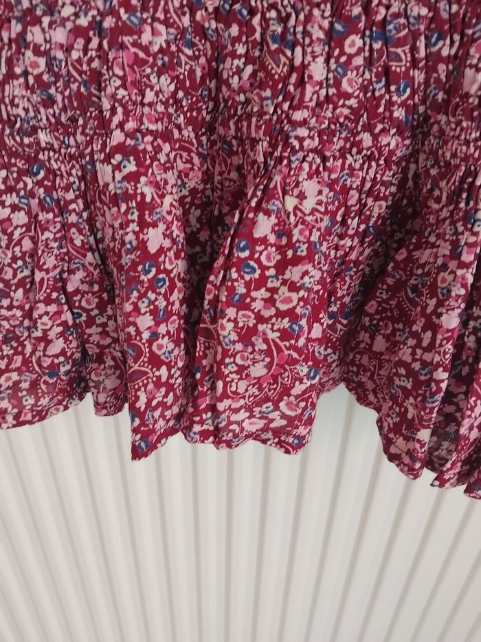 Jupe bordeaux à fleurs 4/5 ans tao - photo numéro 6