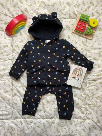ensemble mixte marine à motifs legging et veste à capuche 12 mois mes petits cailloux