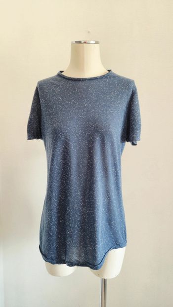 T-shirt bleu moucheté- m - celebry tees