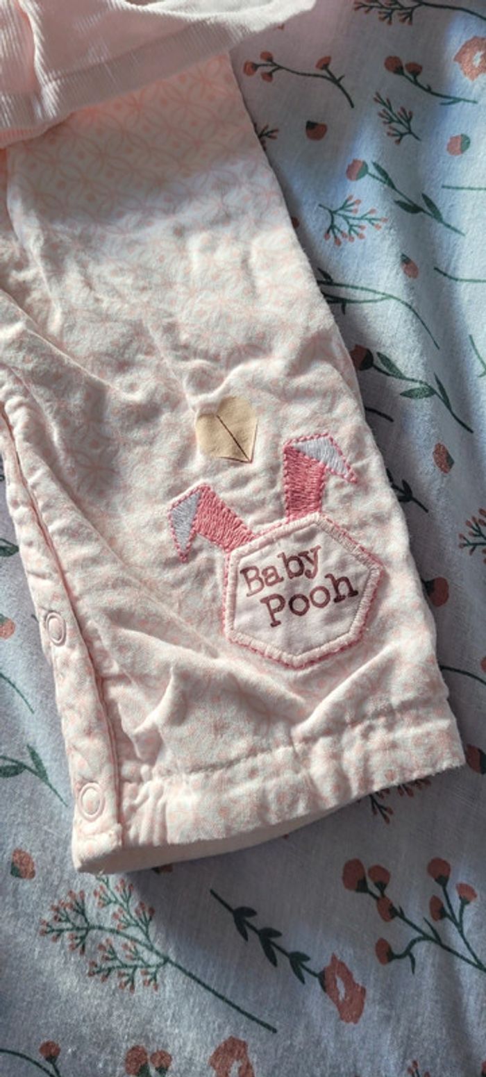 Ensemble attaché body long pantalon et veste Kimono Winnie l'Ourson brodé Disney 3-6mois Neuf - photo numéro 4