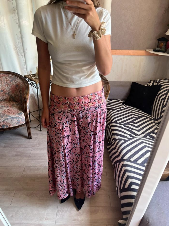 Jupe culotte longue bohème hippie champêtre bohème bohemian - photo numéro 2