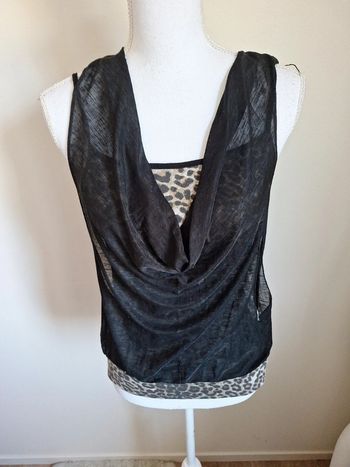 Haut année 2000 superposé taille unique vintage #FTU-031