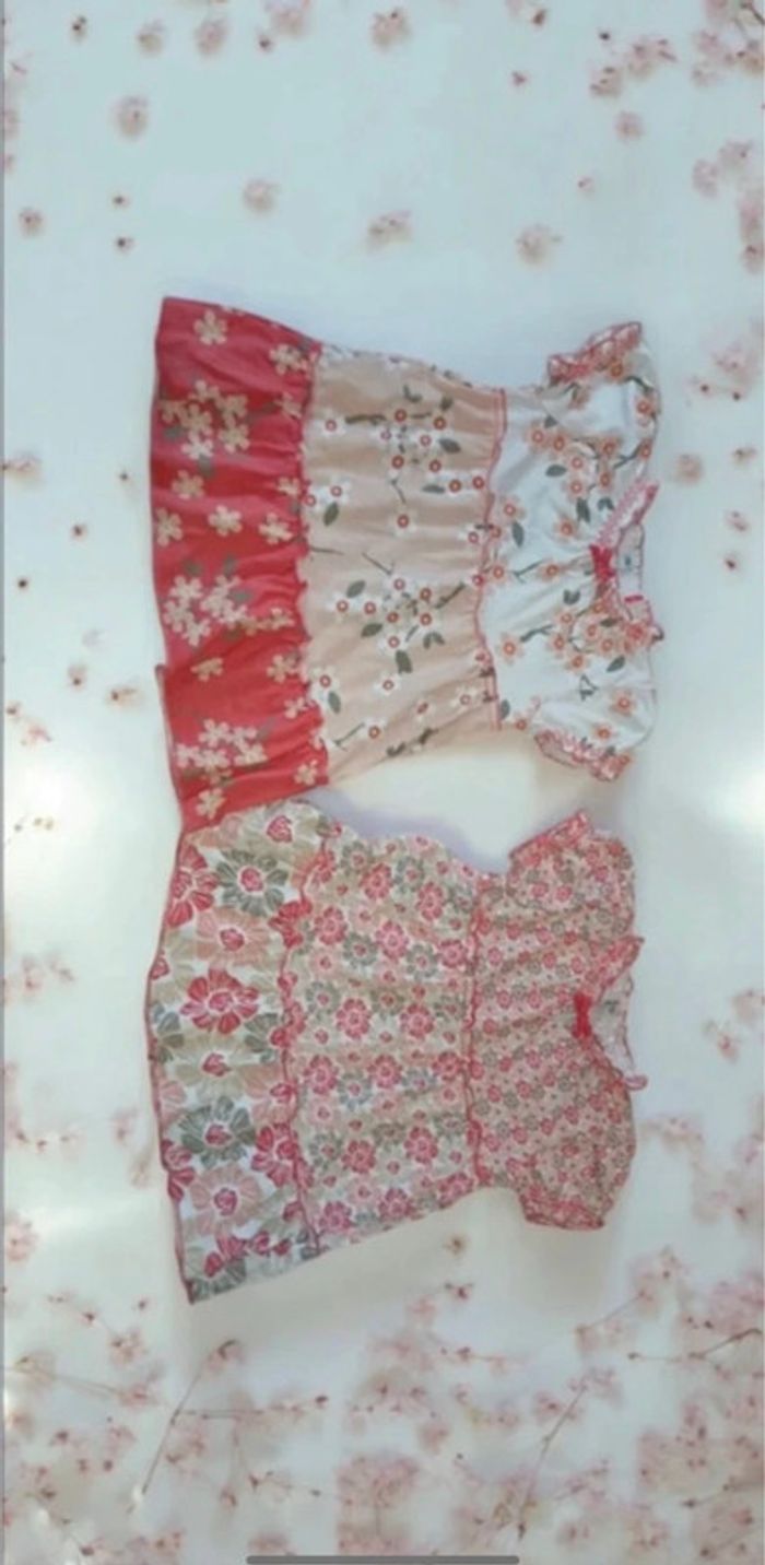🎀Lots de 2 robe fille 23 mois motif floral neuve 🎀
