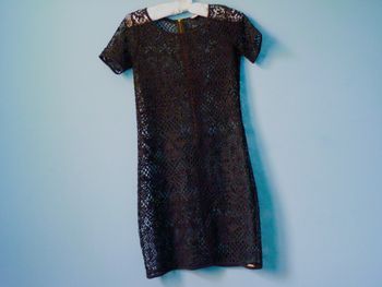 Robe femme Freeman T. Porter XS 34 noire maille ajouree TBE