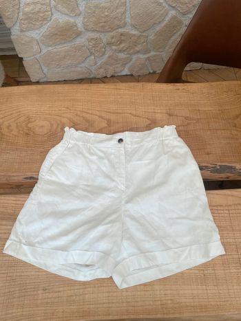 Short taille 42 XL blanc c’est beau la vie neuf été