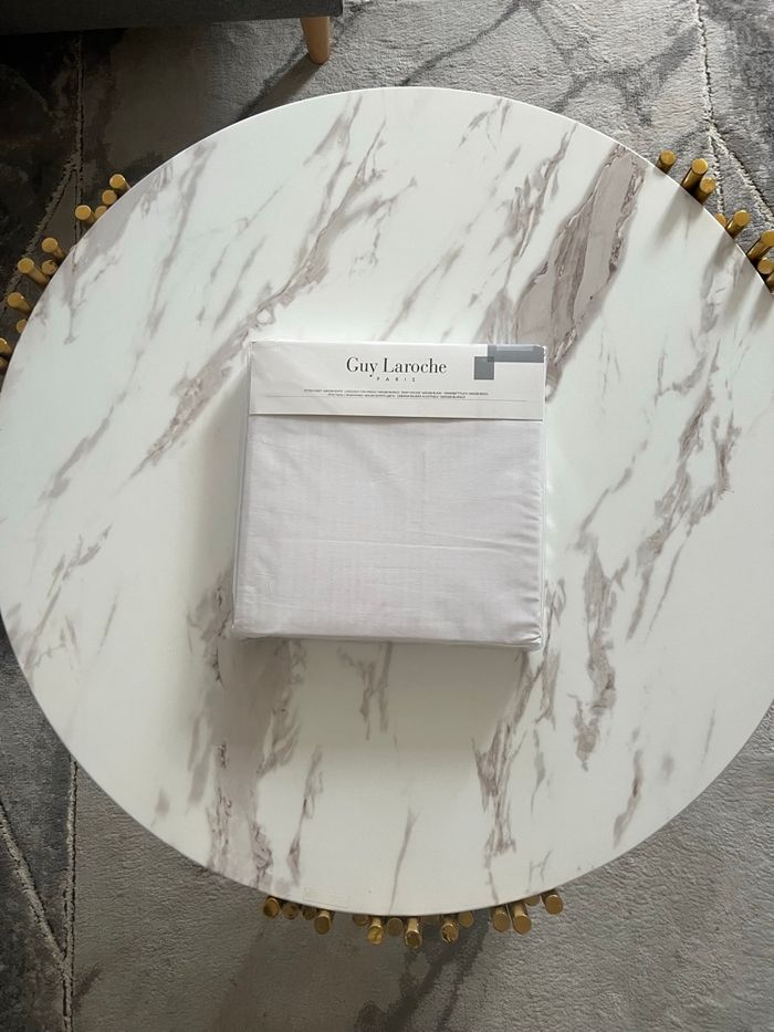 Drap housse Guy Laroche blanc 160x200 cm en coton neuf avec étiquett
