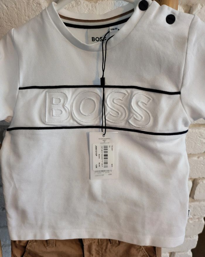 Teeshirt type polo blanc taille 12 mois BOSS neuf - photo numéro 8