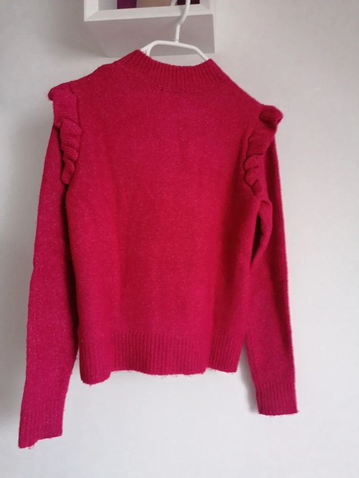 Pull over rouge Kiabi taille XS - photo numéro 3